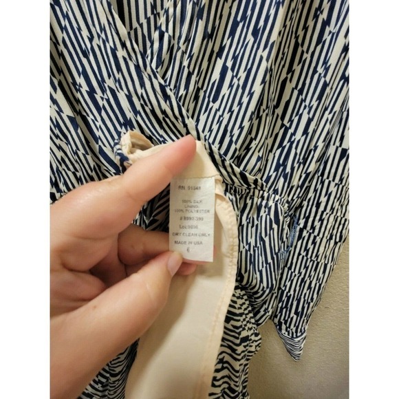 Waverly Grey Blue And White Printed Long Sleeve Collared Maxi Dress Size 6 - Picture 5 of 6